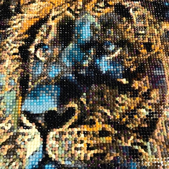 Diamond Dotz Bead Embroidery Completed Lion Head 10" x 13.5" - Picture 1 of 4